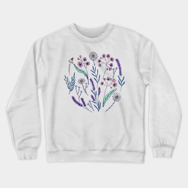 Bedtime tea calming herbs in light blue Crewneck Sweatshirt by Natalisa